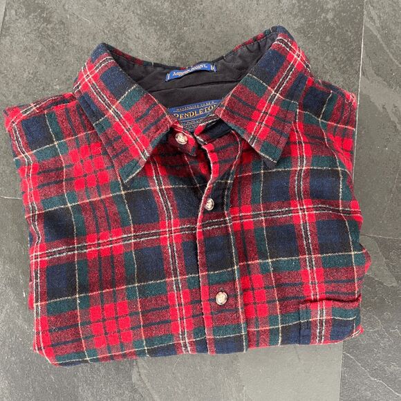 VTG 80s/90s Pendleton 100% Virgin Wool Plaid Shirt XL – Made in USA - Picture 4 of 9